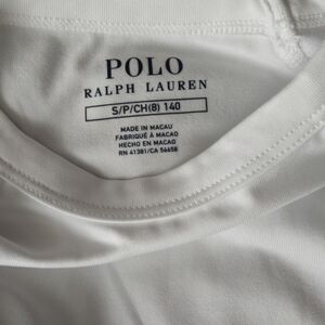 White polo rash guard long sleeve shite size 8